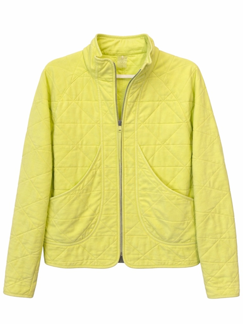 CALIA Carrie Underwood Quilted Jacket Lime Green Zip Pockets Women L - Picture 2 of 6